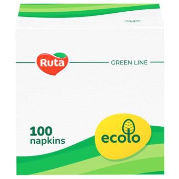 Ecolo White Single-Layer Napkins 24x24cm 100pcs - buy, prices for MegaMarket - photo 1