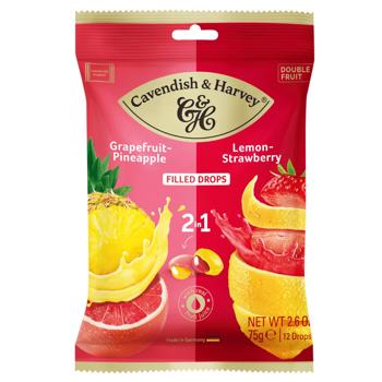 Cavendish & Harvey Grapefruit-pineapple and Lemon-strawberry Lollipops 75g - buy, prices for NOVUS - photo 1