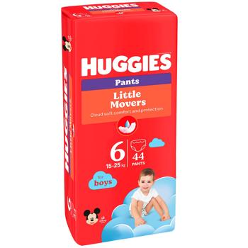 Подгузники-трусики Huggies Little Movers Pants 6 15-25 кг для мальчиков 44шт - купить, цены на МегаМаркет - фото 2