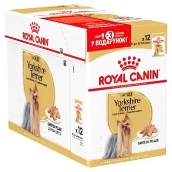 Корм влажный Royal Canin Adult с домашней птицей для собак породы йоркширский терьер 9+3шт*85г - купить, цены на MasterZoo - фото 1