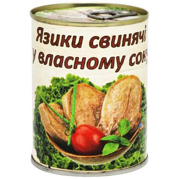 Язики свинячі L'appetit у власному соку 340г - купити, ціни на КОСМОС - фото 1