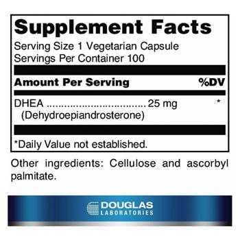 ДГЭА, микронизированный, DHEA, Douglas Laboratories, 25 мг, 100 капсул - купить, цены на - фото 3