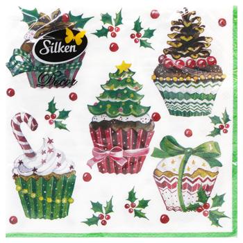 Silken New Year's Cakes 3-Ply Table Napkins 33*33cm 18pcs