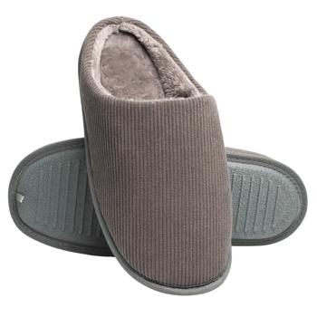Twins Velvet Men's Closed Back Slippers s.42-43 Grey