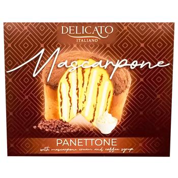 Панеттоне Delicato Italiano Mascarpone с кофейным кремом и маскарпоне 750г - купить, цены на Cупермаркет "Харьков" - фото 1