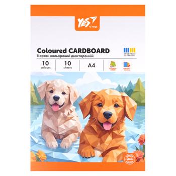 Yes Orange Line Double-Sided Coloured Cardboard A4 10 Colours