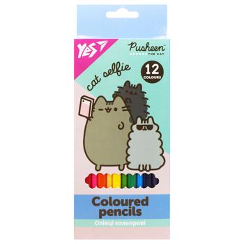 Карандаши цветные Yes Pusheen 12шт