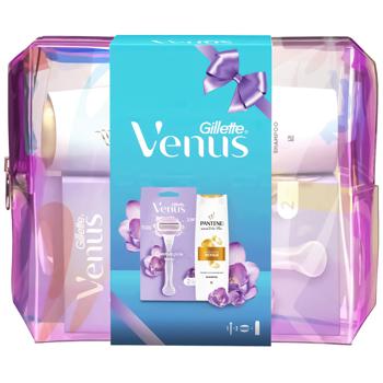 Набор подарочный Бритва Venus с 2 сменными кассетами + шампунь Pantene Интенсивное восстановление 250мл - купить, цены на - фото 1