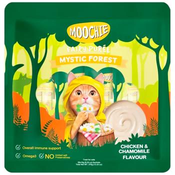 Ласощі для котів Moochie Fairy Puree з куркою та ромашкою 25шт х 15г - купити, ціни на MasterZoo - фото 1