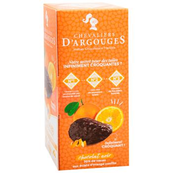 Chevaliers d'Argouges Tuiles in Dark Chocolate with Orange Pieces 120g - buy, prices for WINETIME - photo 2