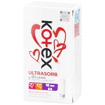 Тампони Kotex Ultra Sorb mini додатковий захист від протікання 2 крапельки 16шт - купити, ціни на Торба - фото 1