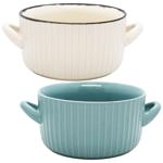 Zed Soup Bowl with Handles 13x7cm in Assortment