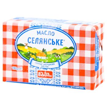 Selianske Sweet Cream Butter 82% 180g - buy, prices for Supermarket "Kharkiv" - photo 1