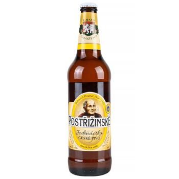 Пиво Postrizinske Jedenactka світле 4,7% 0,5л - купити, ціни на КОСМОС - фото 1