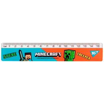 Yes Minecraft Plastic Red Blue Ruler 15cm