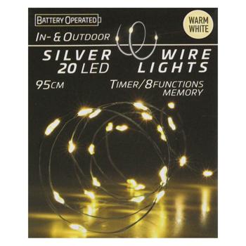 Koopman Warm White Outdoor Electric Garland 3хАА 1.1m - buy, prices for - photo 2