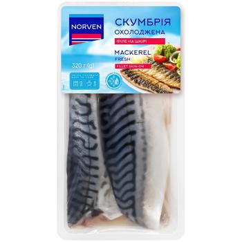 Скумбрія Norven філе на шкірі охолоджена 320г - купити, ціни на Auchan - фото 1
