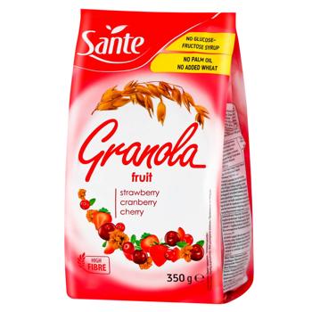 Sante Granola Whole Grain Crispy Cereal Flakes with Strawberry, Cranberry and Raspberry 350g - buy, prices for COSMOS - photo 2