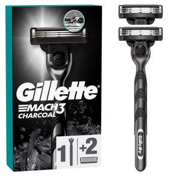 Gillette Mach3 Charcoal Razor with 2 Replaceable Cartridges - buy, prices for Supermarket "Kharkiv" - photo 2
