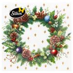 Silken Christmas Tree and Wreath 3-Ply Table Napkins 33*33cm 18pcs