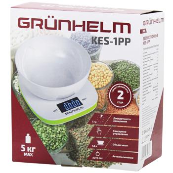 Grunhelm White Kitchen Scales with Cup - buy, prices for Auchan - photo 1