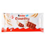 Шоколад молочний Kinder® Country з молочною начинкою та злаками 4шт 94г