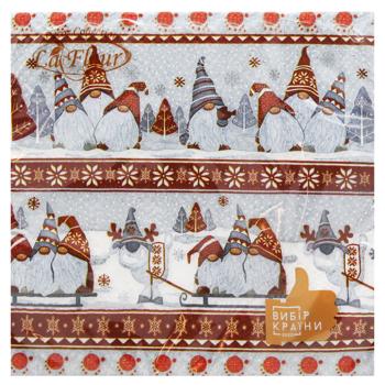 Салфетка La Fleur Остроконечные шляпы 2-слойные 33*33см 16шт