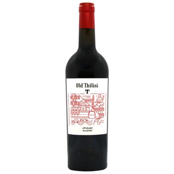Вино Old Tbilisi Алазани красное полусладкое 12% 0,75л - купить, цены на Чудо Маркет - фото 1