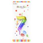 Party Fun Colored Number 7 Cake Candle