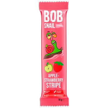 Конфеты Bob Snail Яблочно-клубничные cтрайпсы 14г