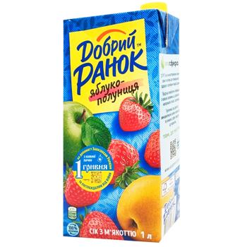 Dobryi Ranok Apple-Strawberry with Pulp Juice 1l - buy, prices for Tavria V - photo 1