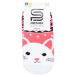 Носки Premier Socks Котик женские махровые с пушистым рисунком короткие р.23-25