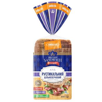 Kyivkhlib British Sandwich Rustic Sliced Whole Grain Bread 350g - buy, prices for ULTRAMARKET - photo 1