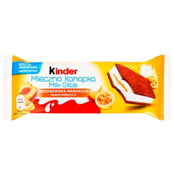 Тістечко бісквітне Kinder Milk-Slice зі смаком персика та маракуї 28г - купити, ціни на NOVUS - фото 1