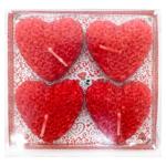 Snowy Heart Candles 4pcs