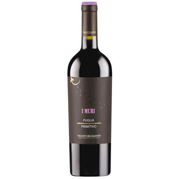 Вино I Muri Primitivo красное полусухое 14% 0,75л - купить, цены на WINETIME - фото 1