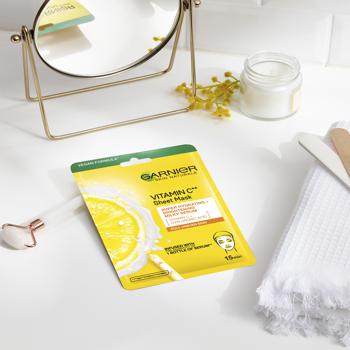 Маска Garnier Skin Naturals тканинна з вітаміном С для тьмяного та нерівномірного тону шкіри обличчя 28г - купити, ціни на Восторг - фото 8