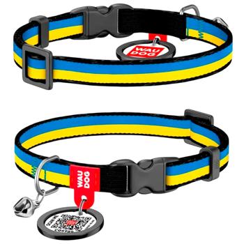 Нашийник для котів Waudog Nylon нейлоновий з QR-паспортом 20-30см/10мм з малюнком colors of freedom - купити, ціни на МегаМаркет - фото 1