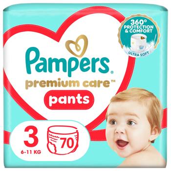Підгузки-трусики Pampers Premium Care Midi 3 6-11кг 70шт - купити, ціни на ULTRAMARKET - фото 2