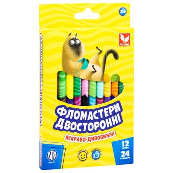 Shkolyaryk Felt-tip Pens Bilateral 24 colors 12pcs - buy, prices for Auchan - photo 5