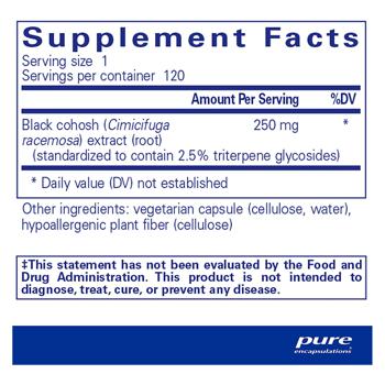 Клопогон Pure Encapsulations Black Cohosh 2.5 250мг 120 капсул - купити, ціни на Біотус - фото 2