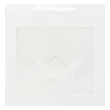 Бумажная кубическая сумочка с прозрачным окошком 25*25*25см L - купить, цены на За Раз - фото 2