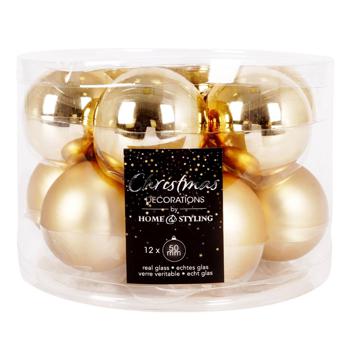 Christmas Golden Balls Set 12pcs 50mm - buy, prices for - photo 1