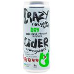 Сидр Crazy Cider яблочный сухой 6% 0,33л