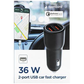 Gembird 2-port USB Car Fast Charger TA-UC-A2QC36-CAR-01 - buy, prices for - photo 3
