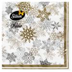 Салфетки столовые Silken Блестящие снежинки 3-слойные 33*33см 18шт