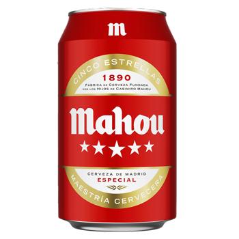 Пиво Mahou 5 Estrellas светлое 5,5% 0,33л - купить, цены на NOVUS - фото 1