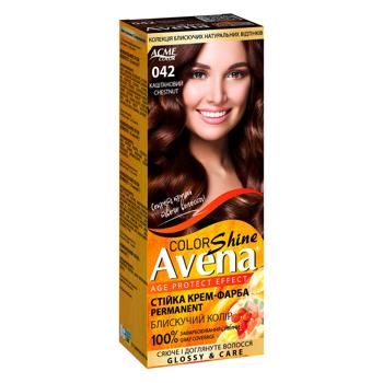 Крем-краска для волос устойчивая AVENA Shine Color 042 Каштановый