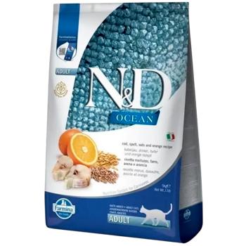 Farmina N&D Ancestral Grain Ocean Adult сухий корм для котів 5 кг - тріска, спельта, овес та апельсин - купити, ціни на MasterZoo - фото 1
