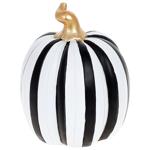 Декор Bona Di Гарбуз у смужку 19см чорно-білий із золотом